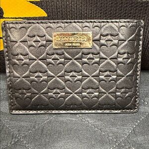 kate spade Black Heart Embossed Leather Card Holder